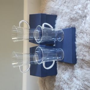 Set of 4 Custom Made Holiday Mugs Embellished with Swarovski Crystals.